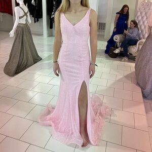 Light pink sequin formal dress